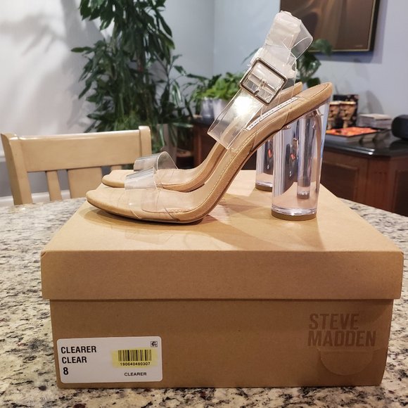 NEW Steve Madden Camille Clear Heel - Picture 2 of 5